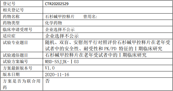 万邦德石杉碱甲片临床试验