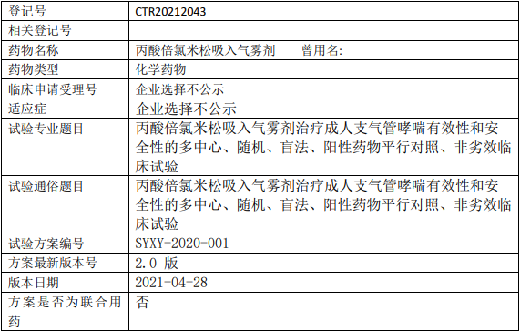 丙酸倍氯米松临床试验