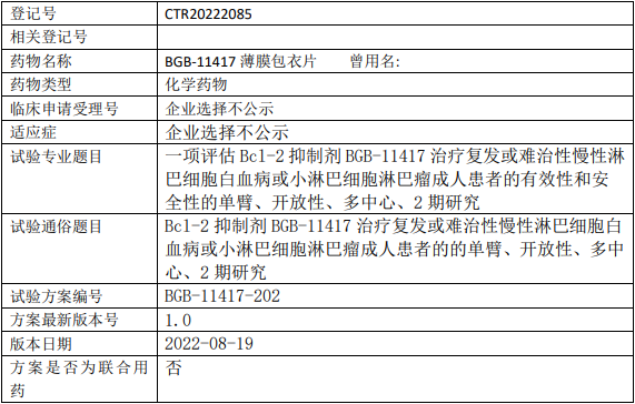 百济神州BGB-11417临床试验