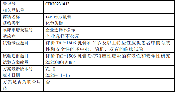 TAP-1503临床试验