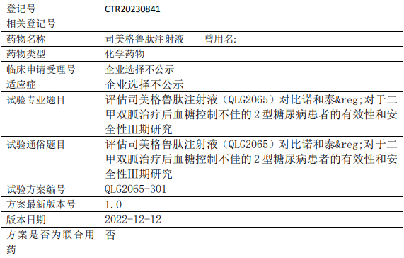 齐鲁制药司美格鲁肽临床试验